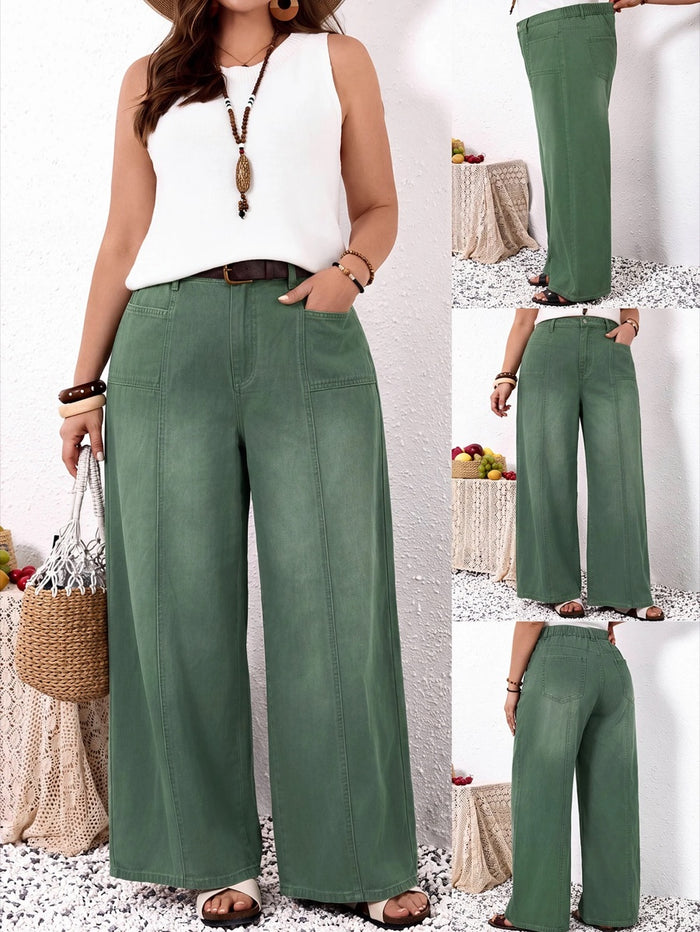Calça jeans denim modelagem solta