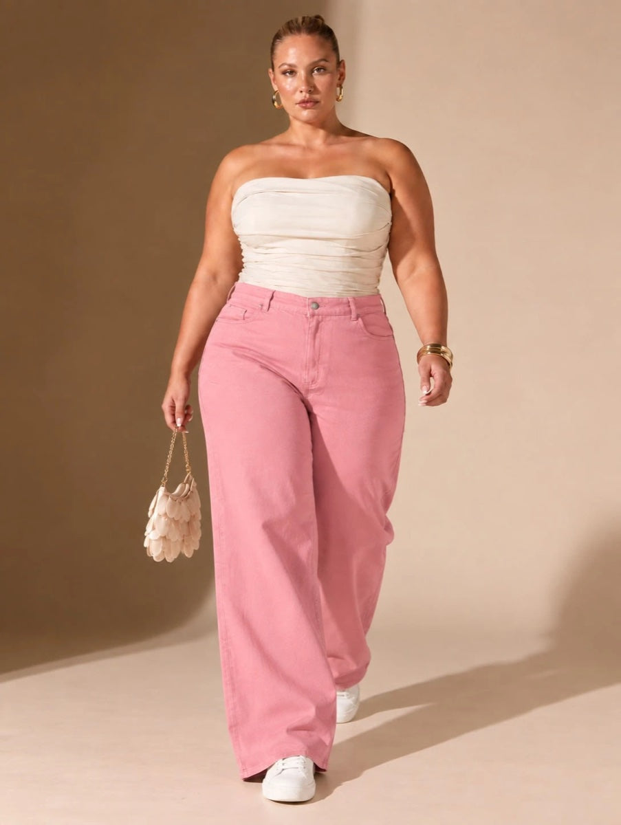 Calça Wide Leg Pantalona Rosa – LUME PLUSS