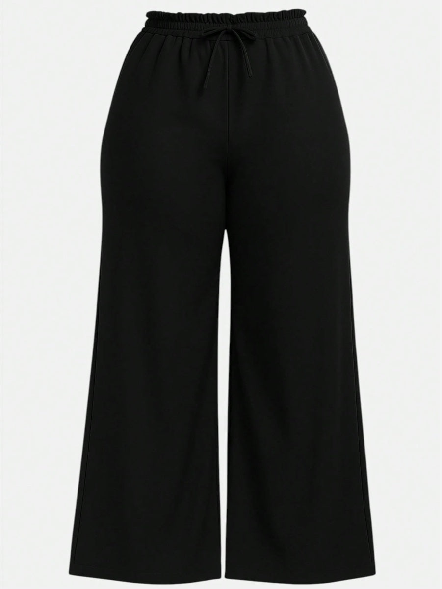 Calça wide leg social Preto – LUME PLUSS