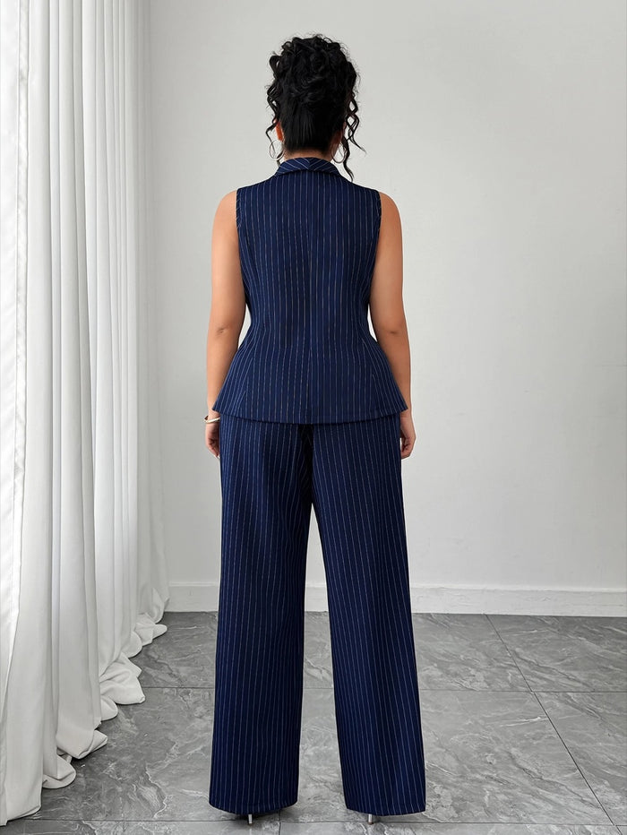 Conjunto Colete e Calça Listrados