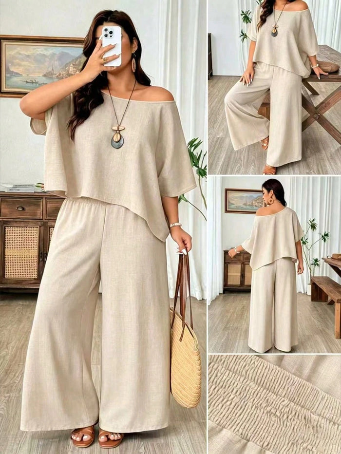 Conjunto Top Morcego e Calça Perna Larga